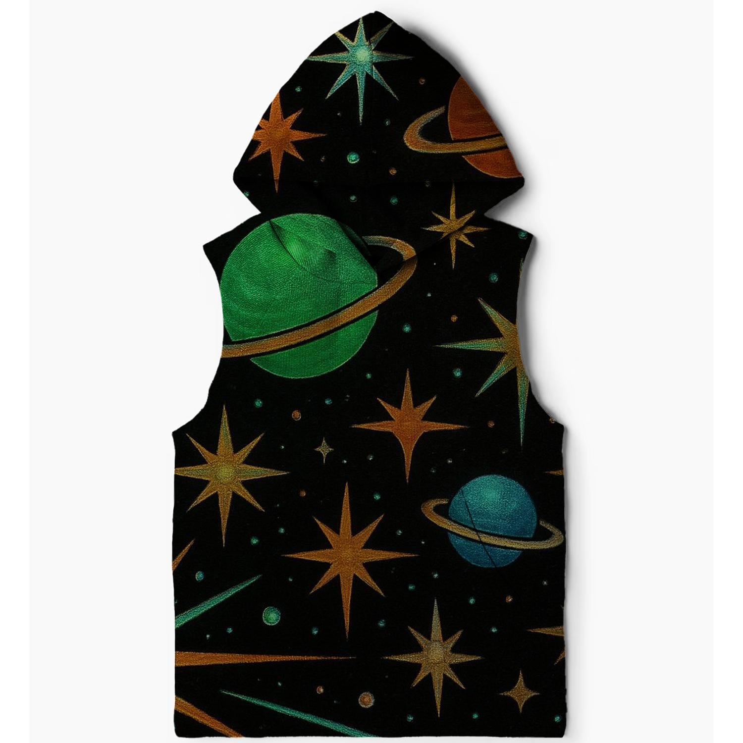 Retro Space Odyssey Sleeveless Hoodie