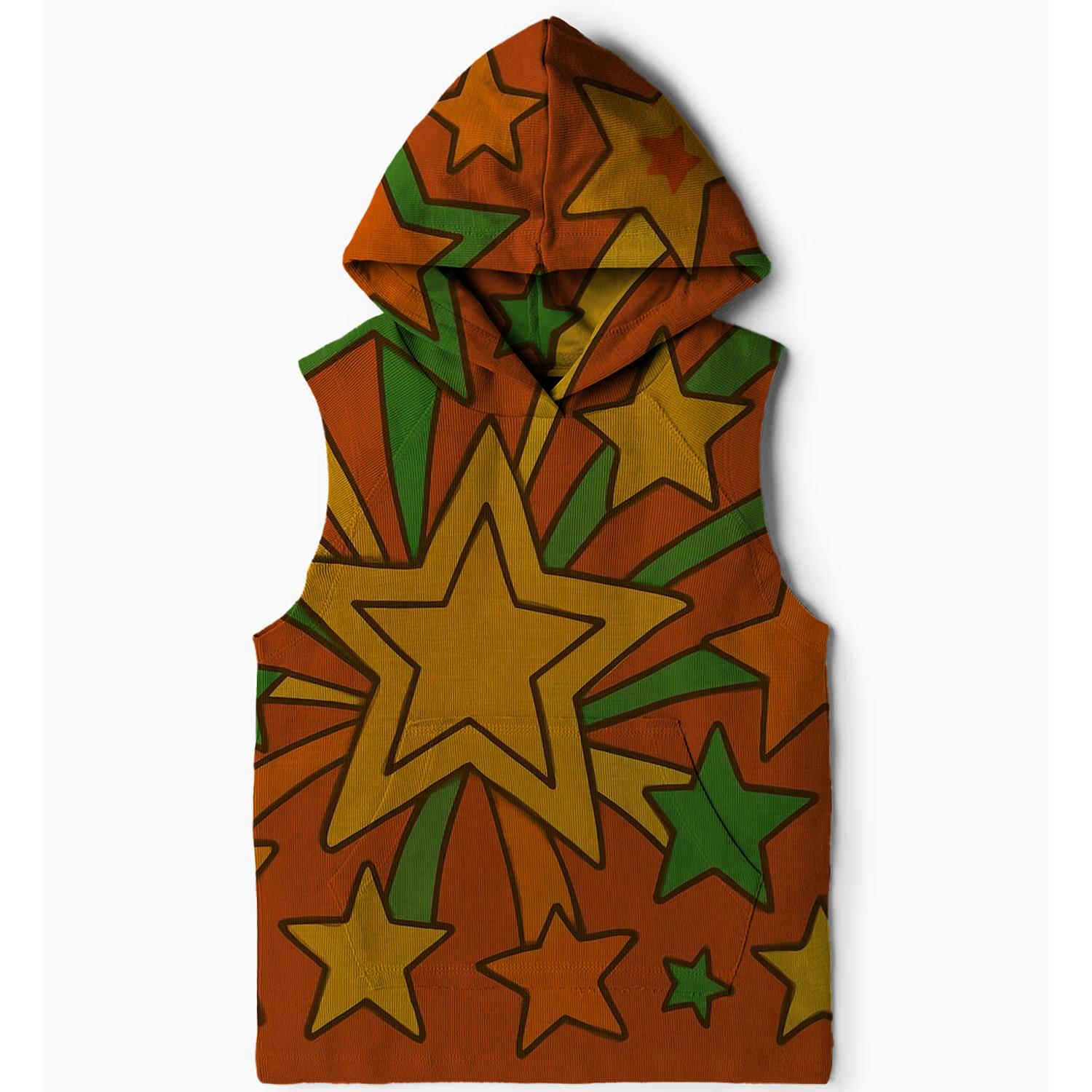 Retro Starburst Celebration Sleeveless Hoodie