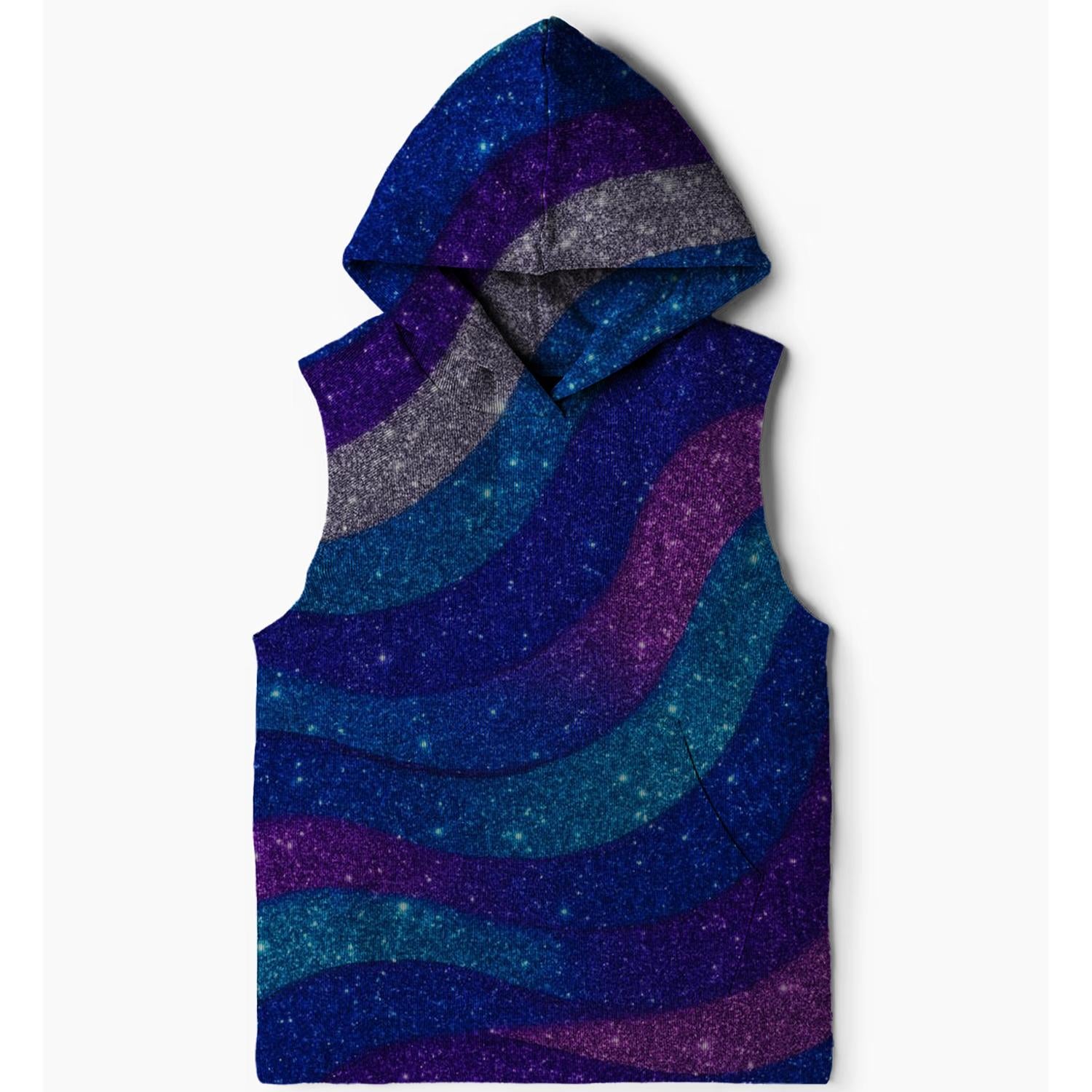 Disco Fever Glitter Splash Sleeveless Hoodie