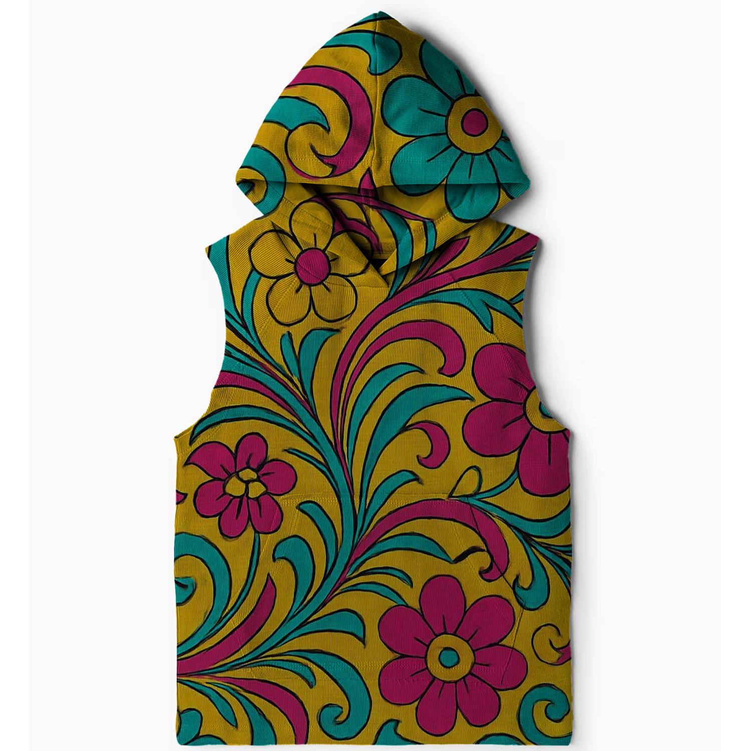 Flower Child Whirl Sleeveless Hoodie