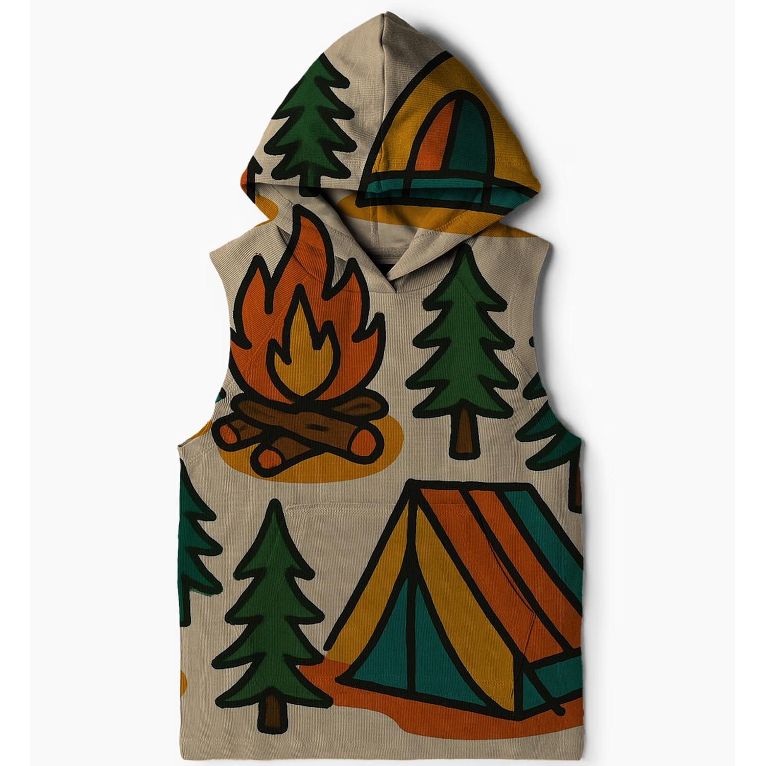 Vintage Camping Adventures Sleeveless Hoodie