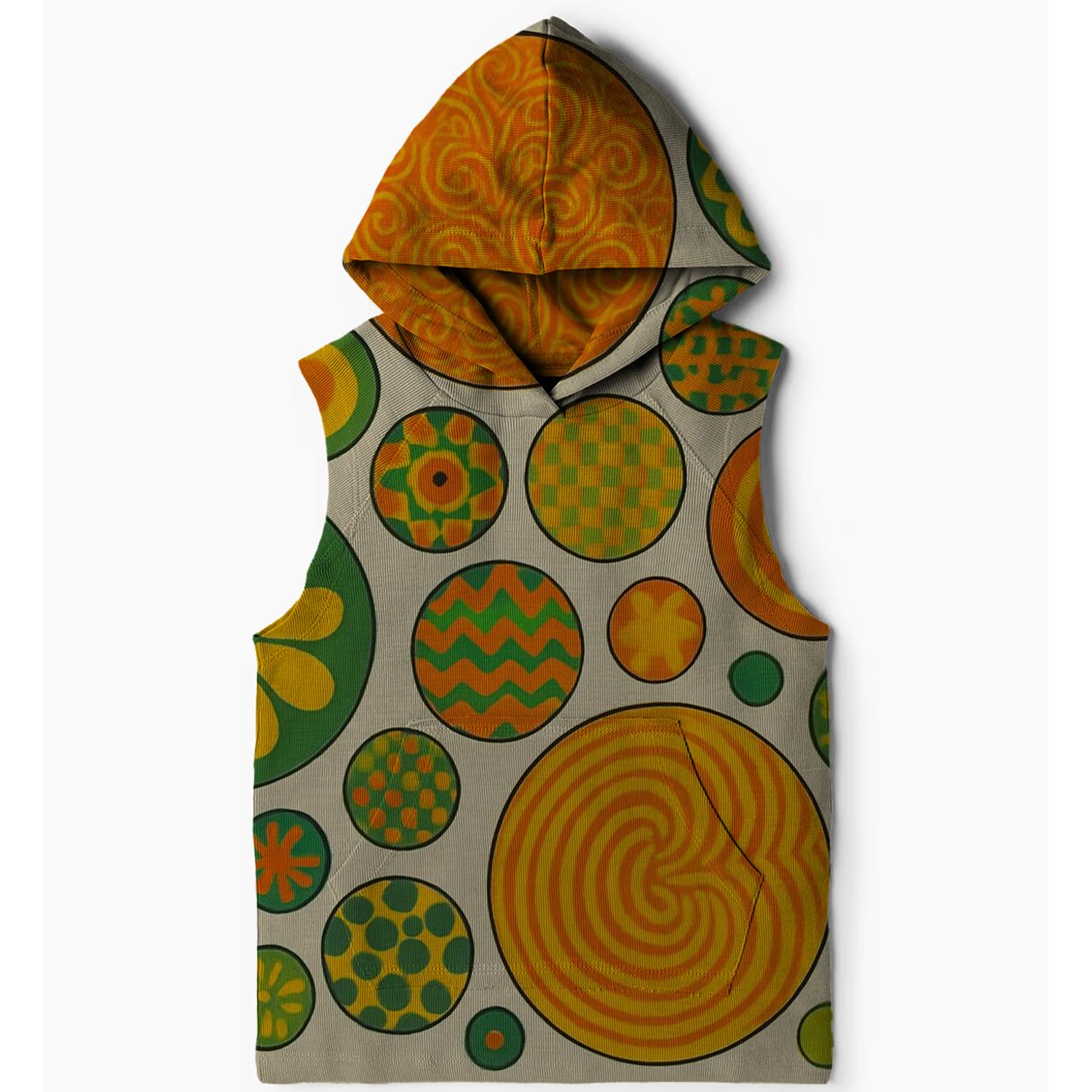 Funky Groovy Circles Sleeveless Hoodie