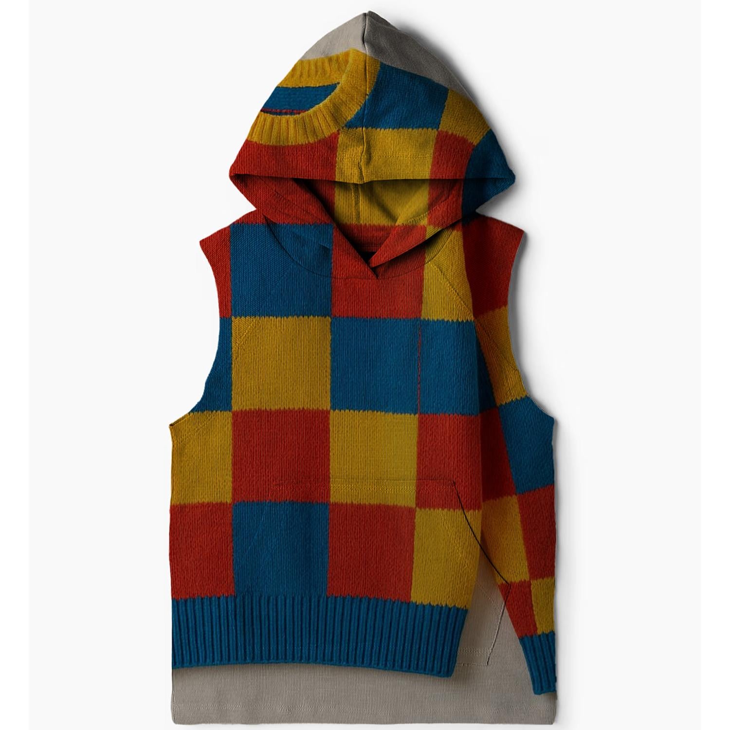 Classic Checkerboard Vibes Sleeveless Hoodie