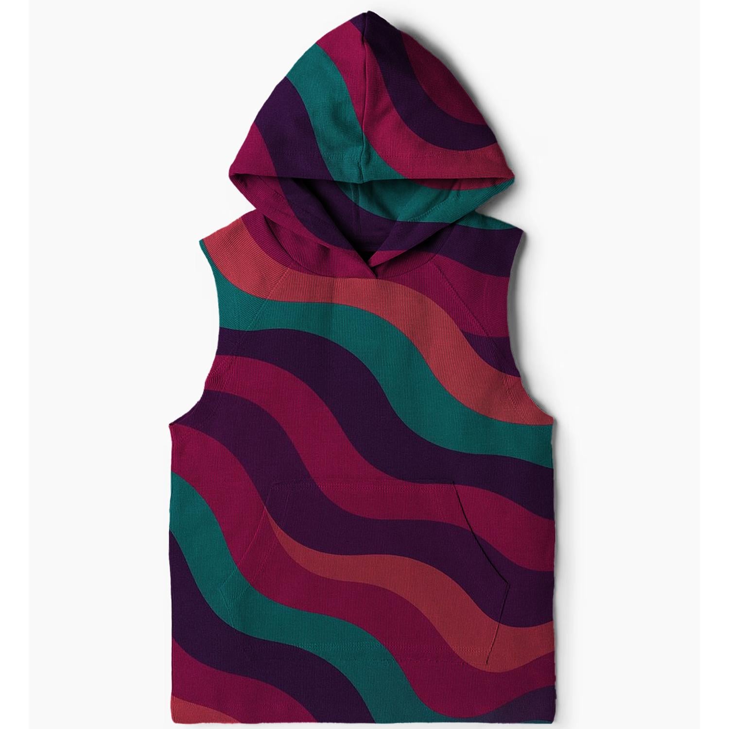 Disco Groove Waves Sleeveless Hoodie