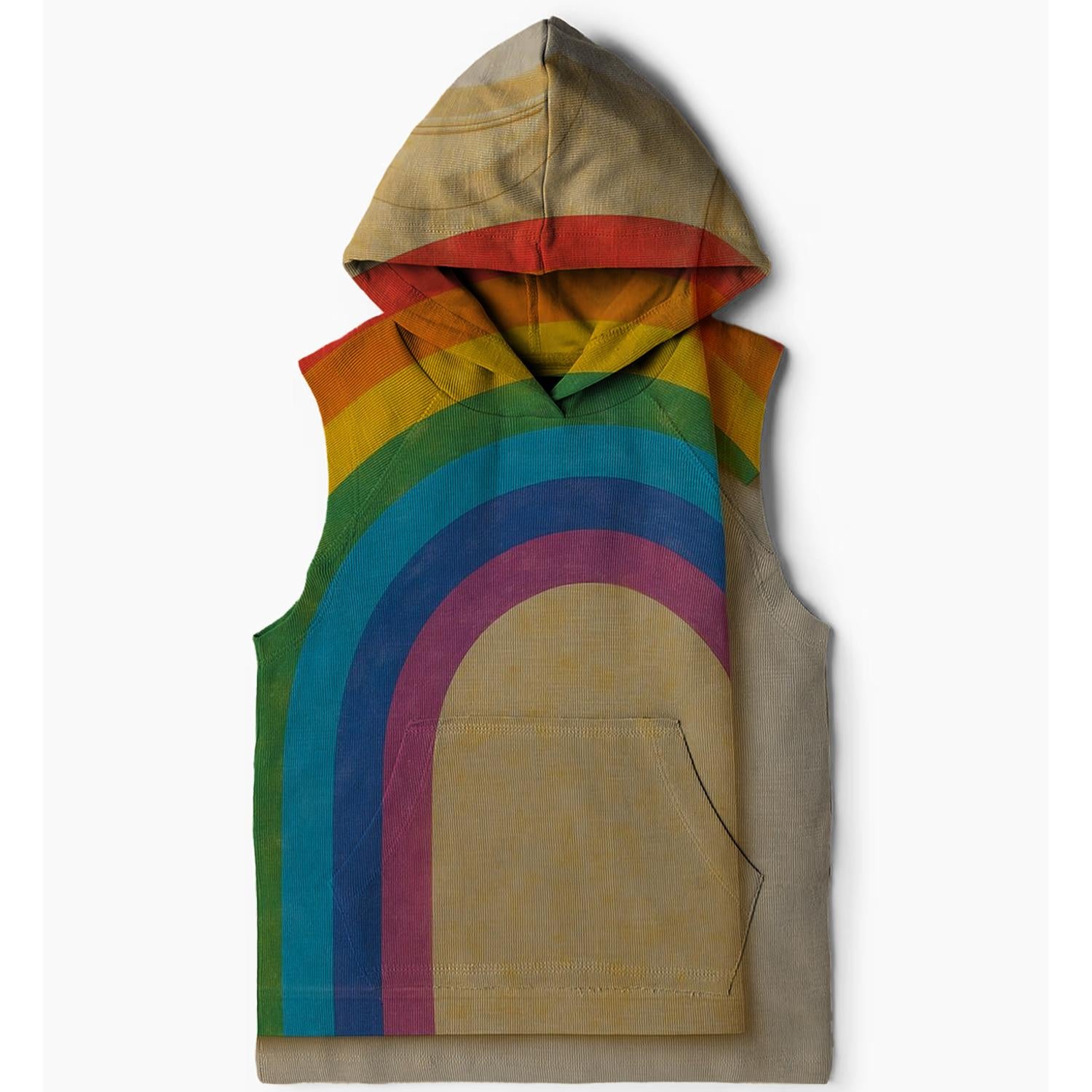 Sunshine Rainbow Burst Sleeveless Hoodie