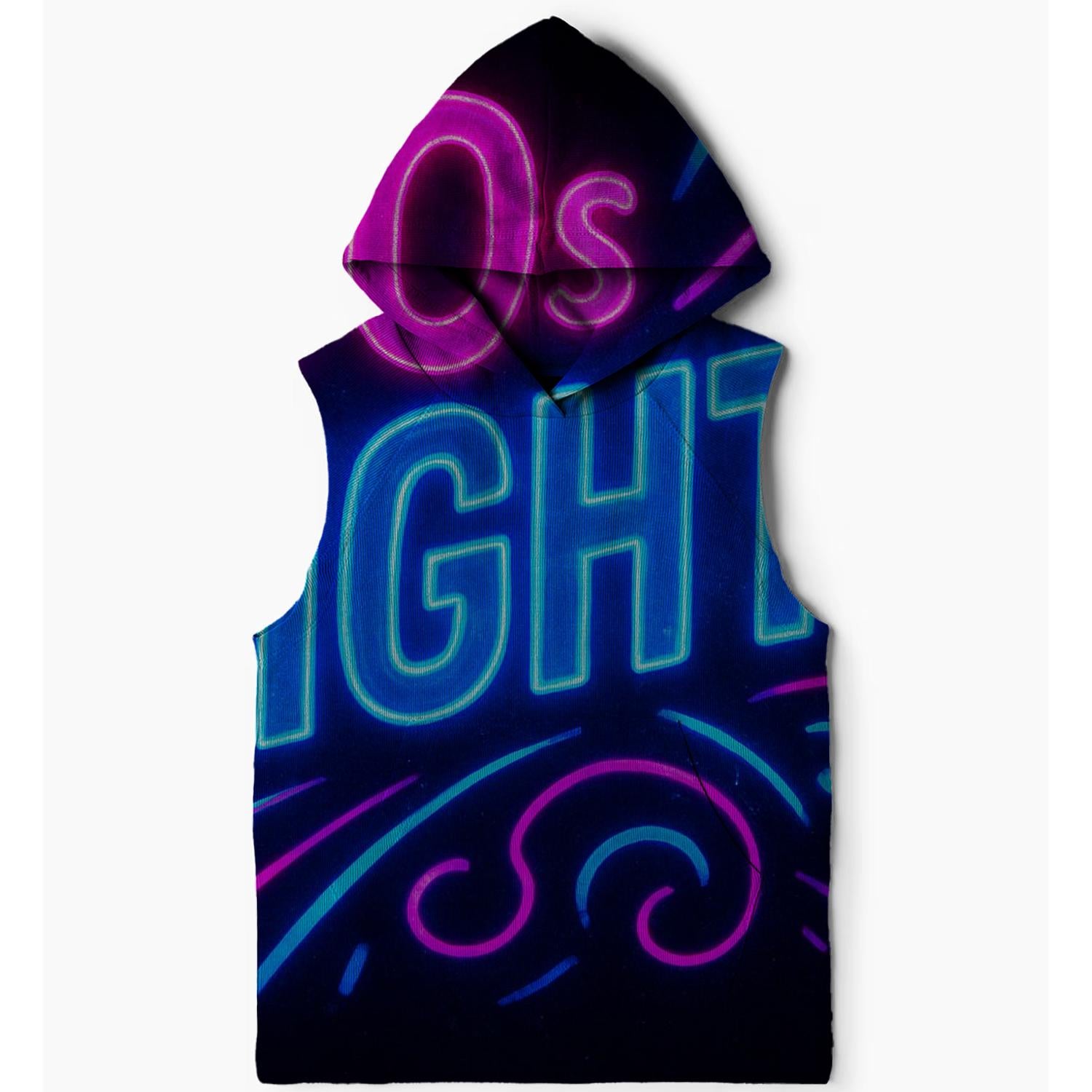 Neon Boogie Nights Sleeveless Hoodie