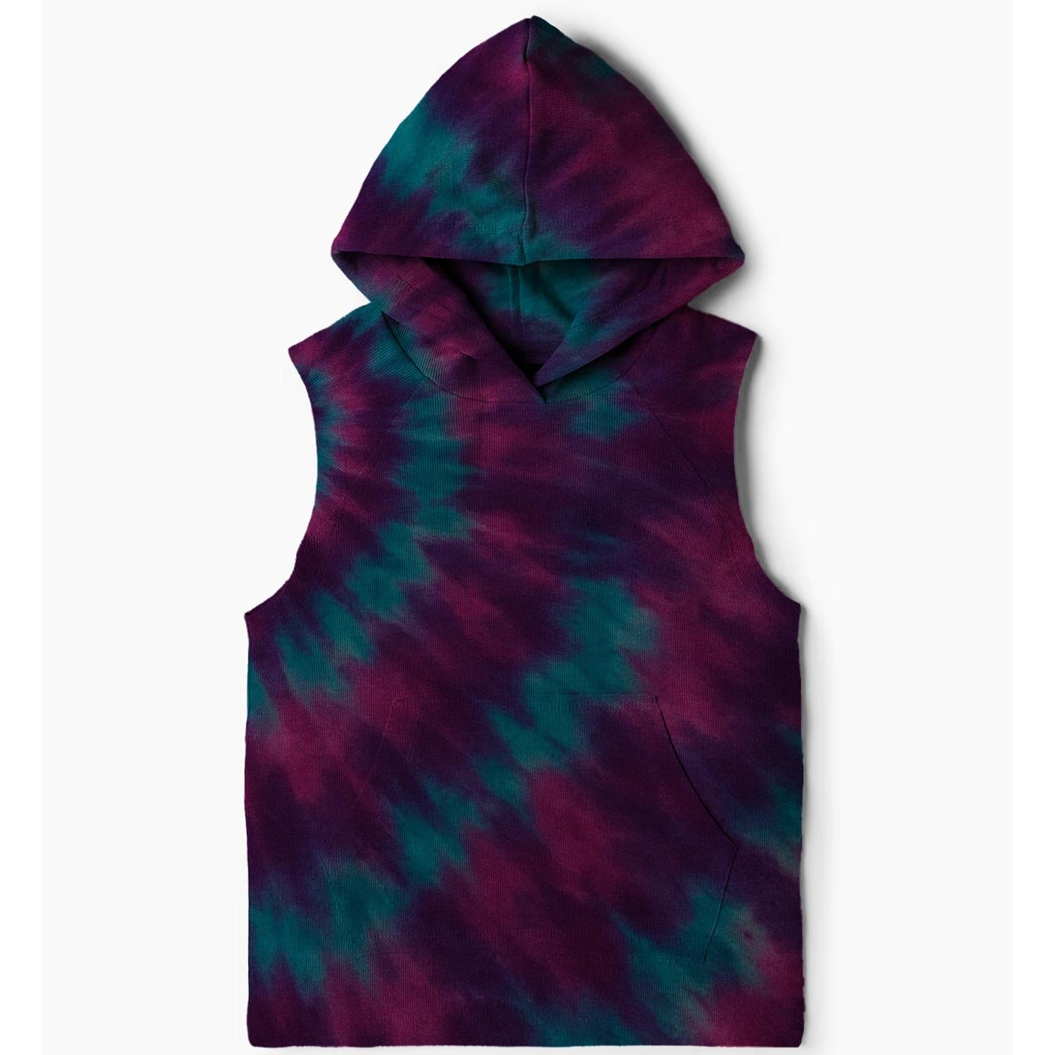 Retro Tie-Dye Dreams Sleeveless Hoodie