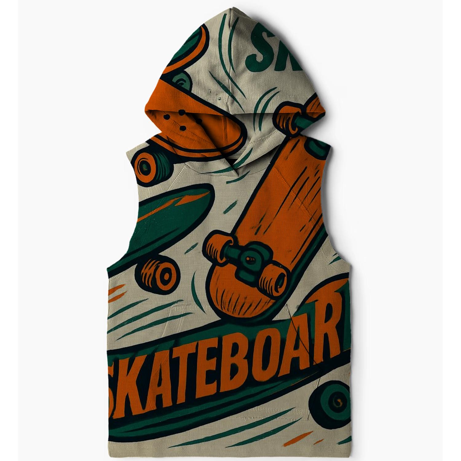 Old School Skate Style Sleeveless Hoodie