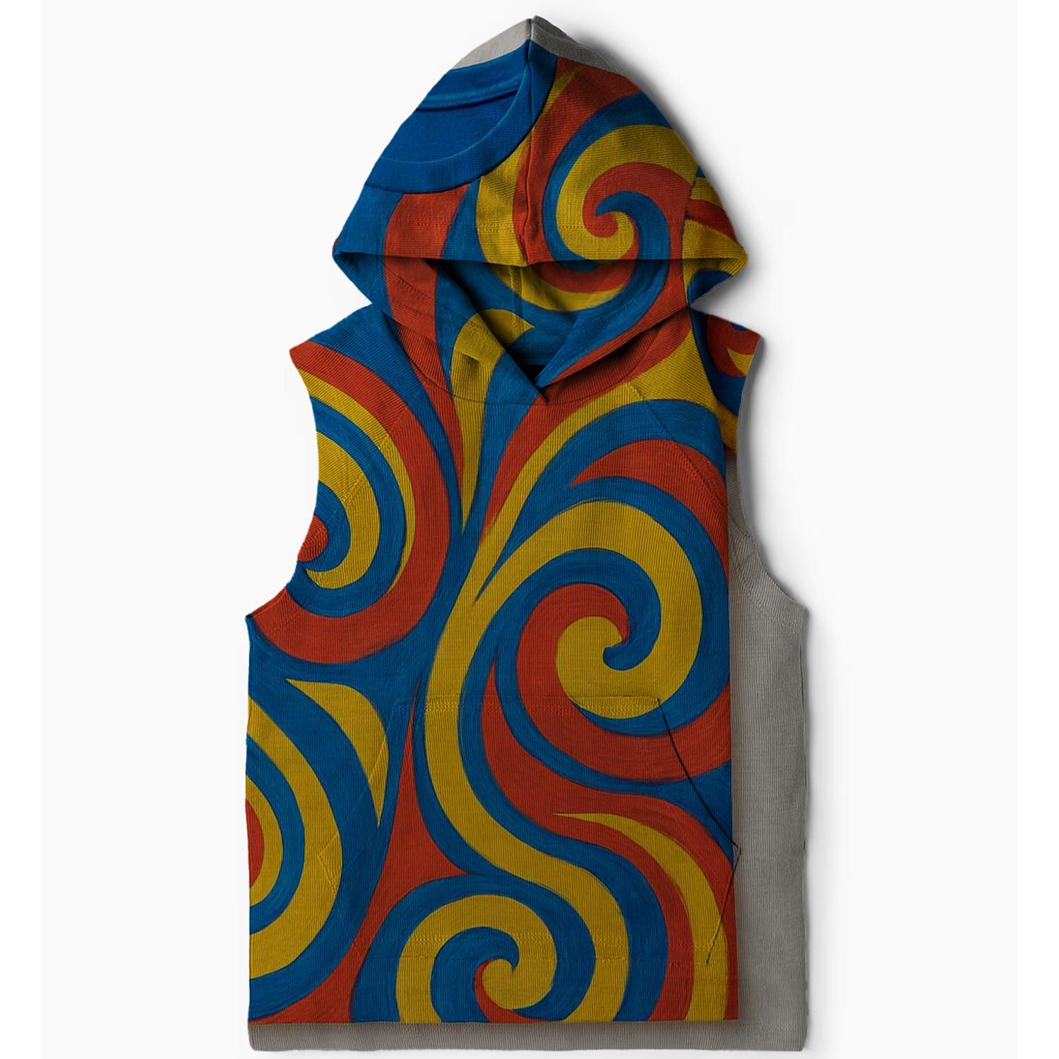 Rainbow Swirls Sleeveless Hoodie