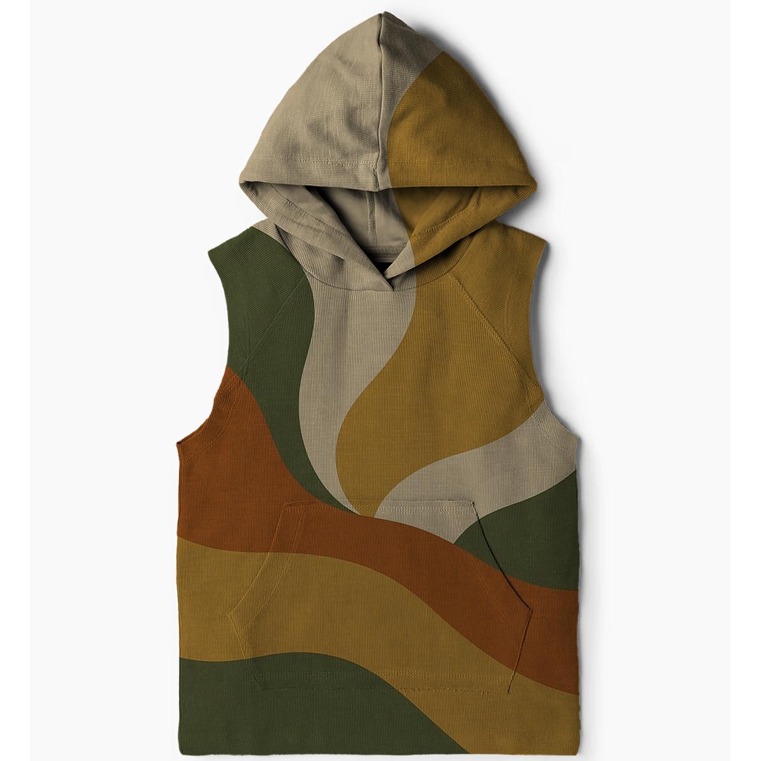 Hippie Earth Tones Sleeveless Hoodie