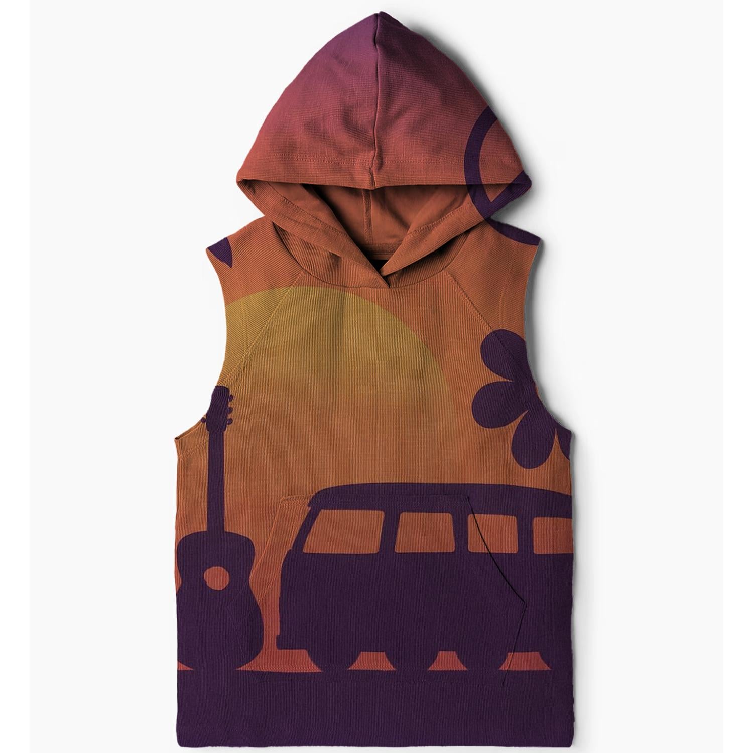 Sunset Silhouette Dreams Sleeveless Hoodie