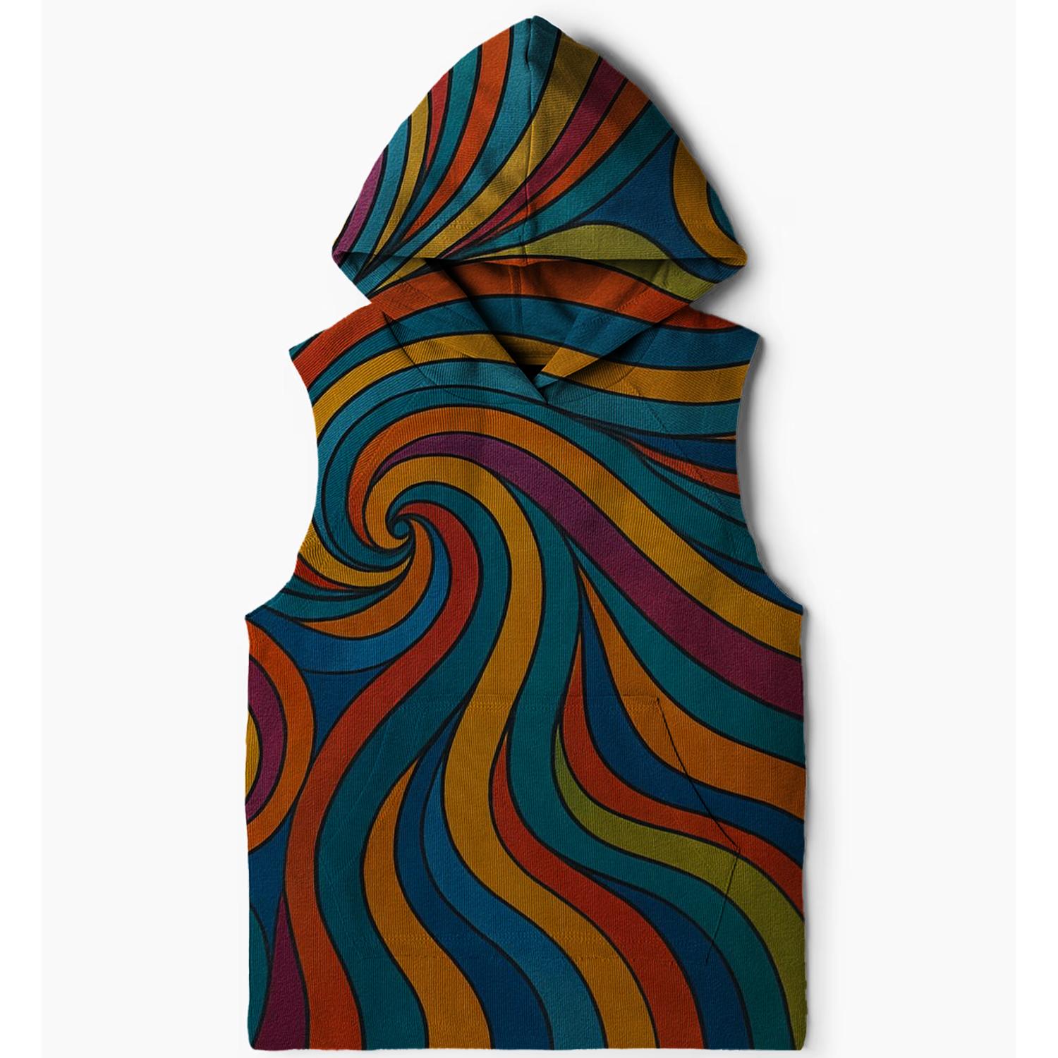 Swirl Symphony Sleeveless Hoodie