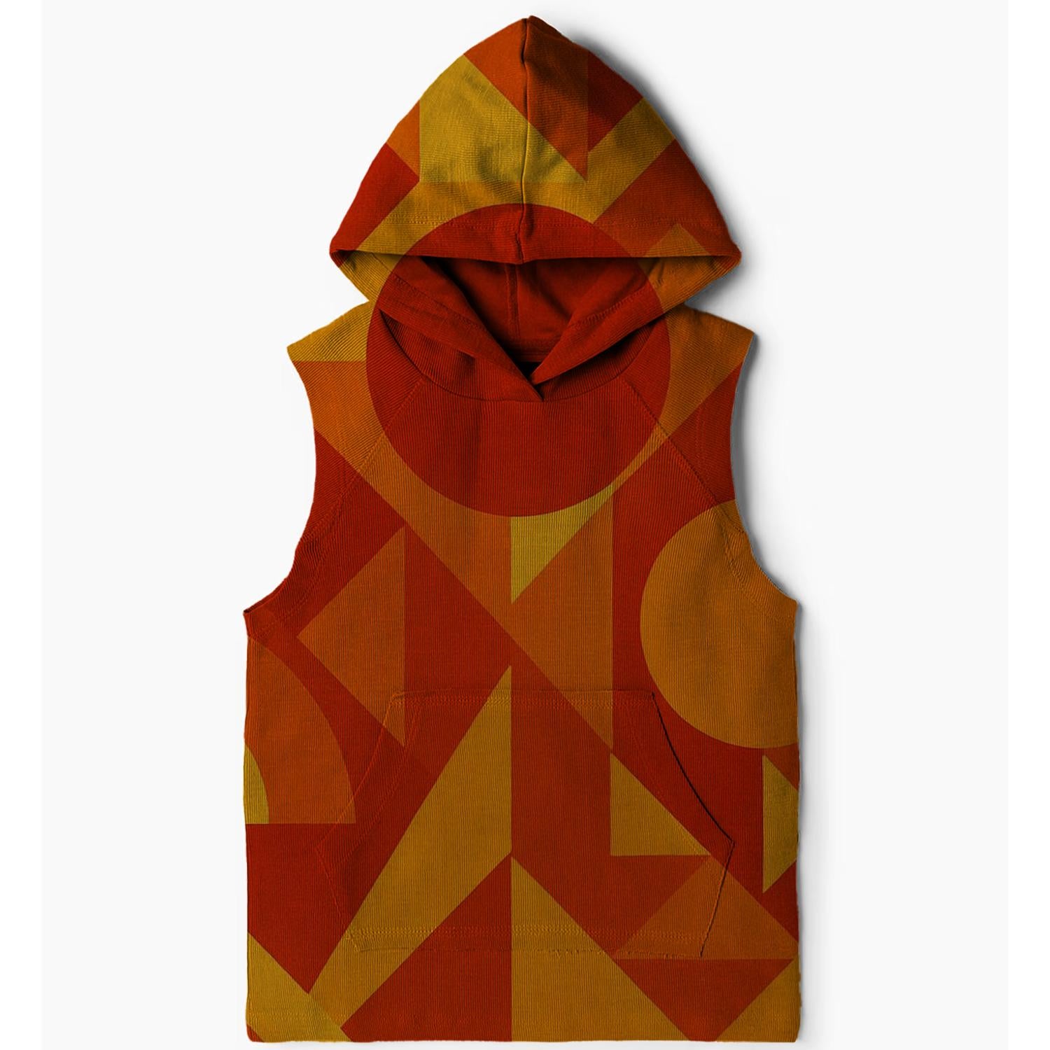 Sunrise Groove Geometry Sleeveless Hoodie