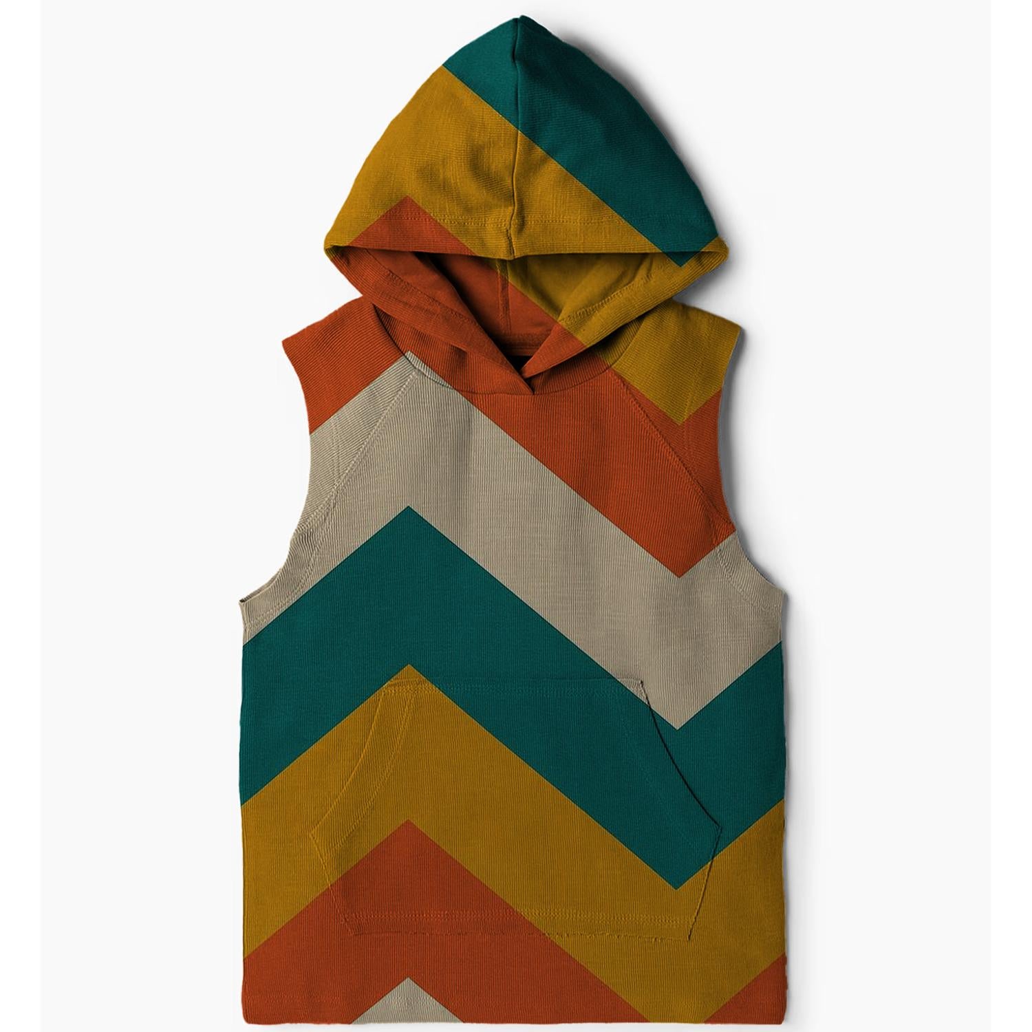 Colorful 70s Chevron Stripes Hoodie