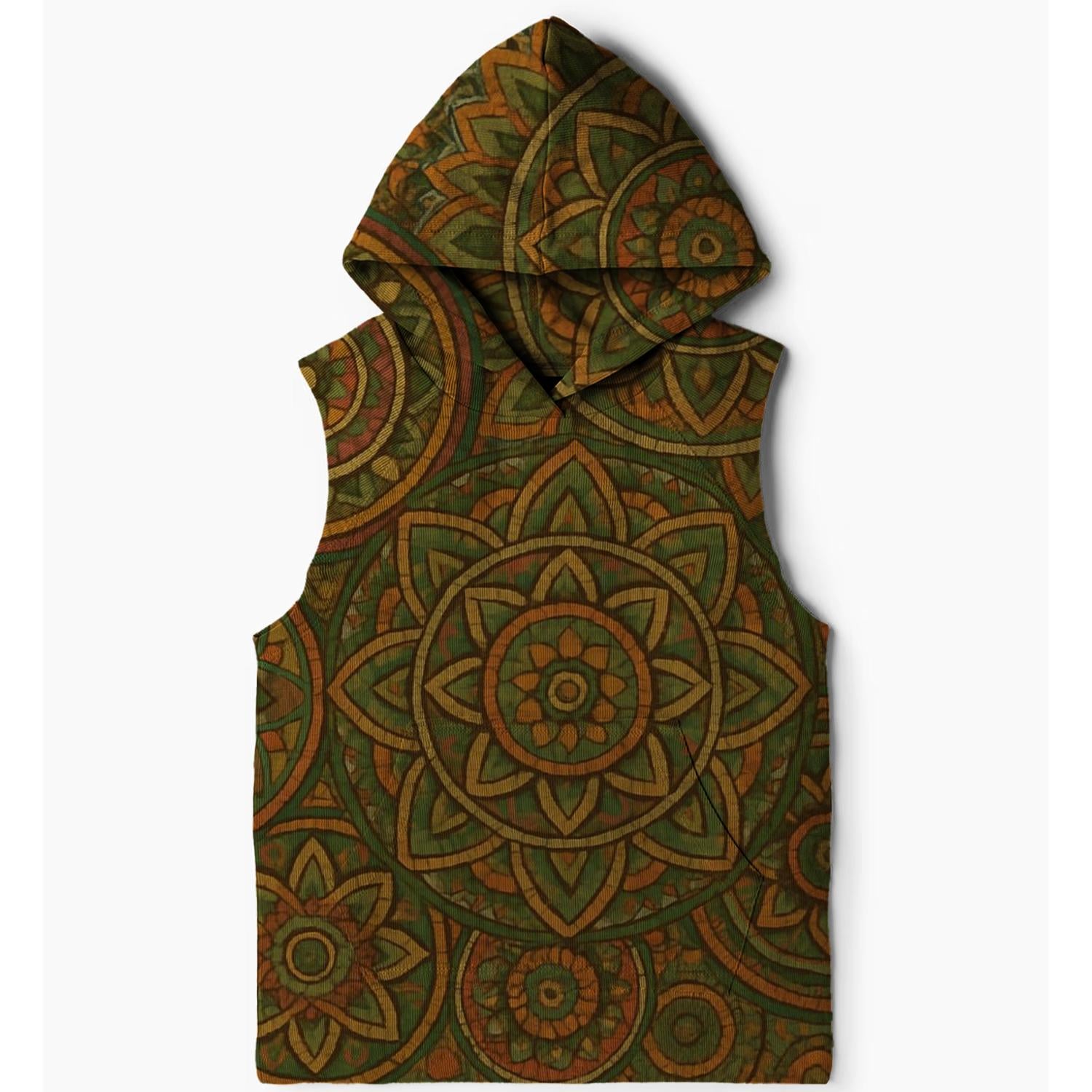 Earthy Bohemian Mandalas Sleeveless Hoodie