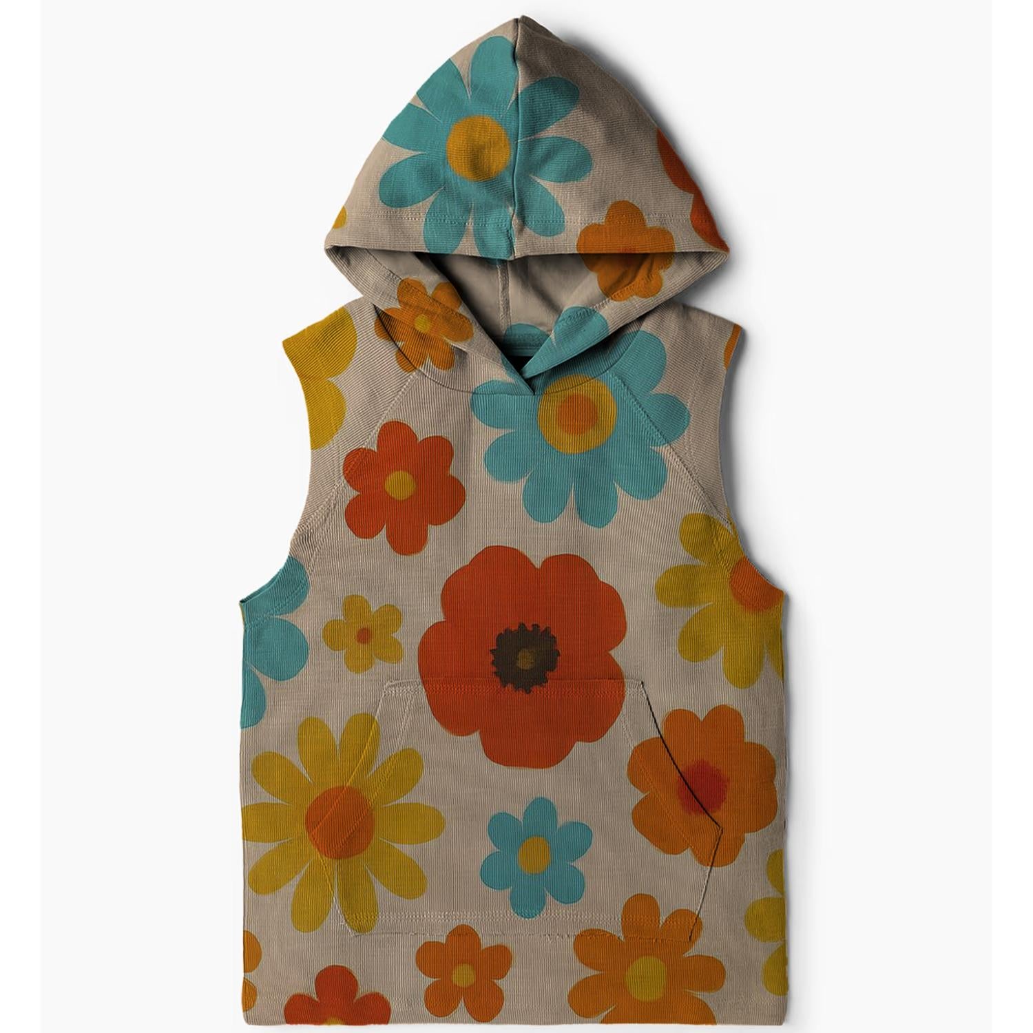 Flower Power Bliss Sleeveless Hoodie