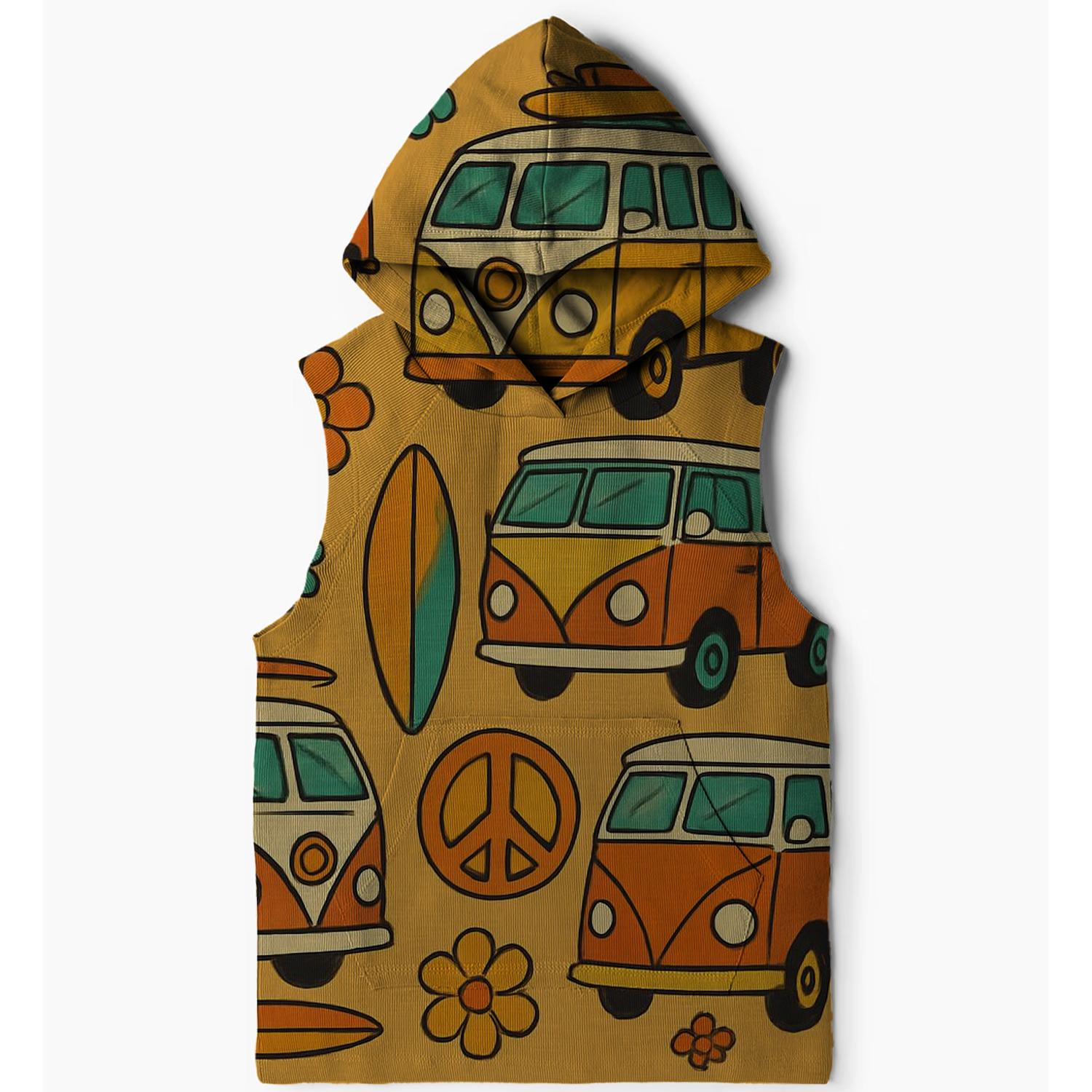 Hippie Road Trip Adventures Sleeveless Hoodie