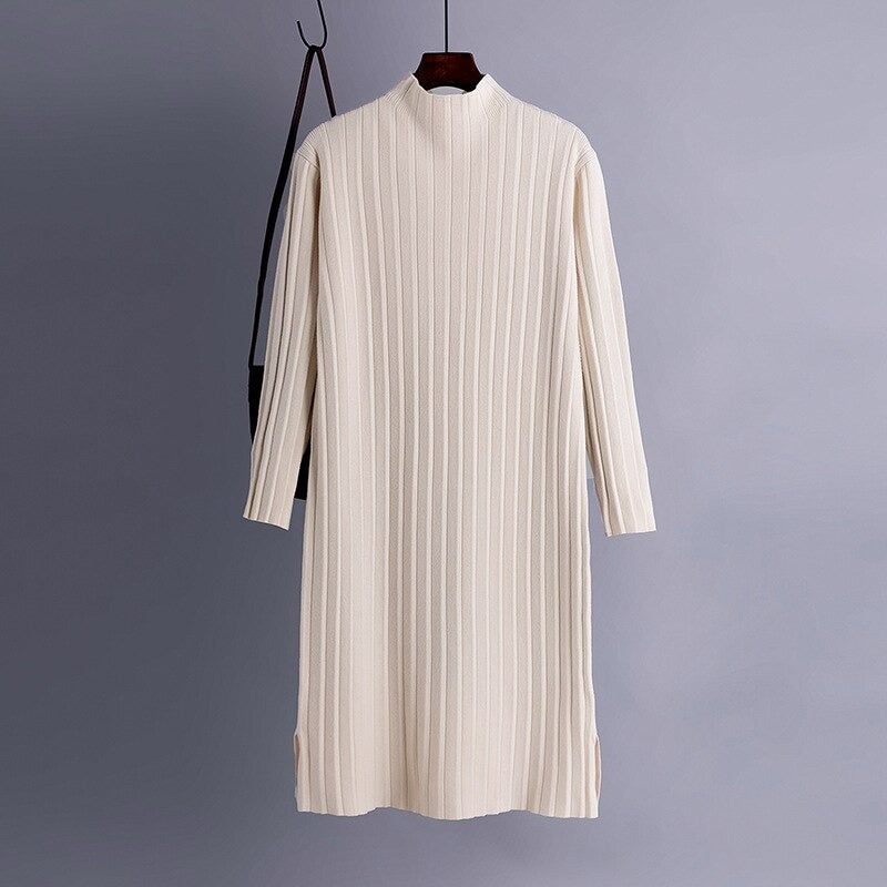 Women's Long Knitted Women Split Sweater Dress-Soco Hoodie