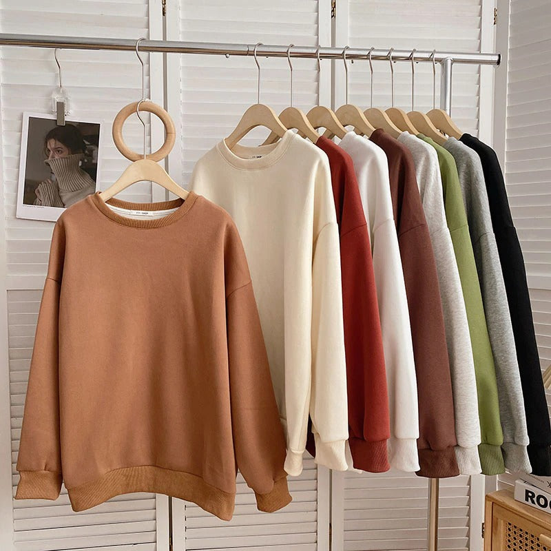 Women's Solid Color Thickened Winter Sweatshirt-Soco Hoodie