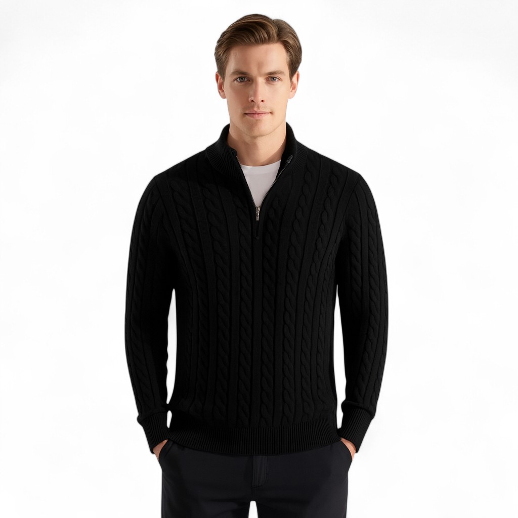 Half Zip Knit Sweater For Men