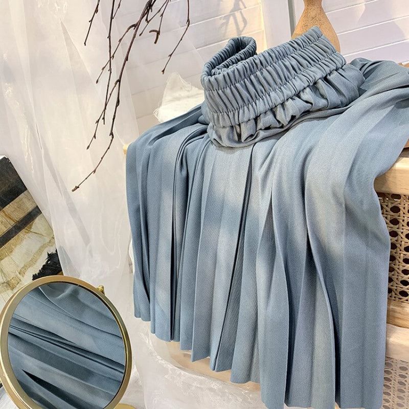 Korean Drape Pleated Long Skirt For Women-Soco Hoodie