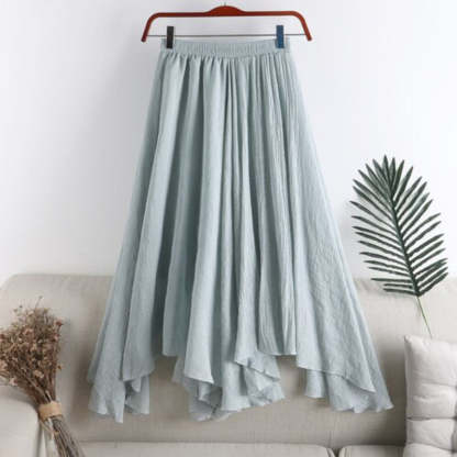 Solid Linen Fishtail Skirt For Women-Soco Hoodie