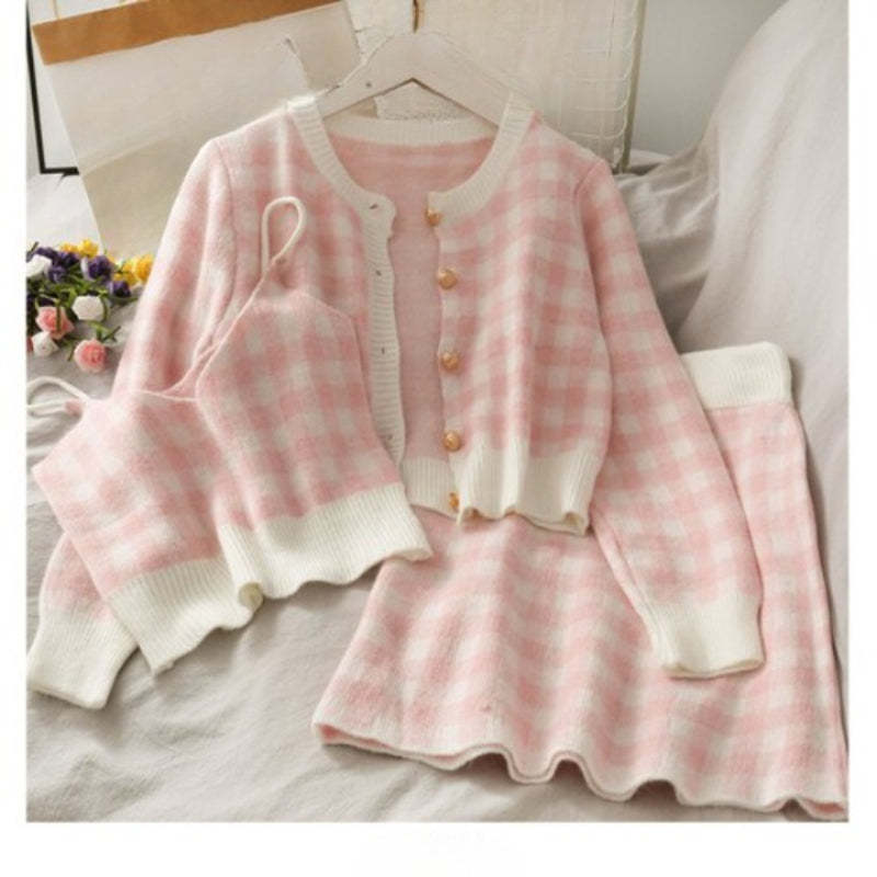 3 Piece Women's Long Sleeved Skirt Set-Soco Hoodie