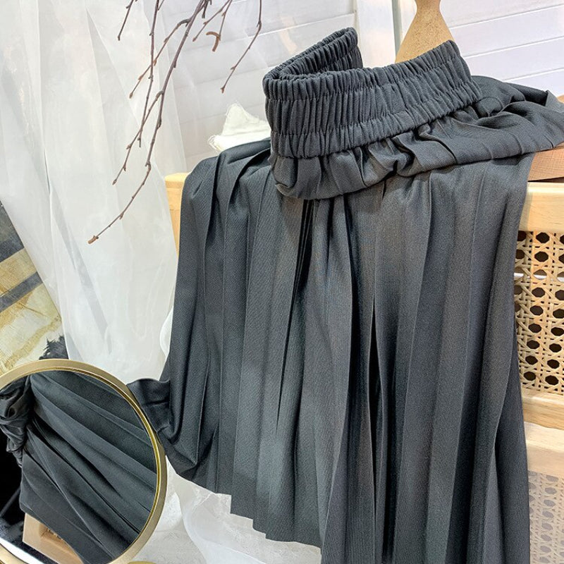 Korean Drape Pleated Long Skirt For Women-Soco Hoodie