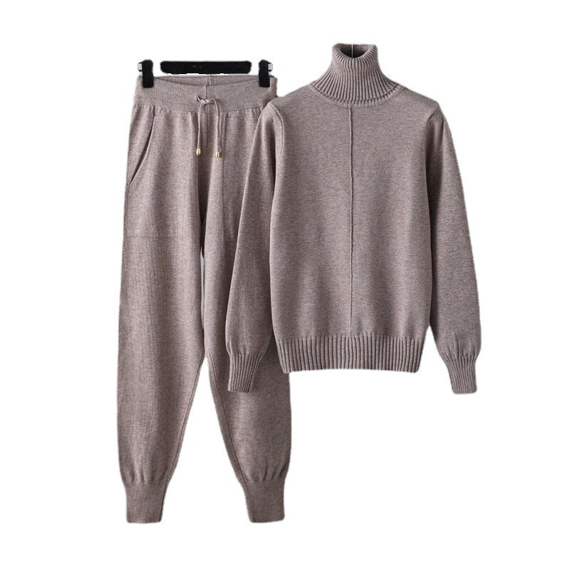 Casual Turtleneck 2 Piece Women's Sweater-Soco Hoodie