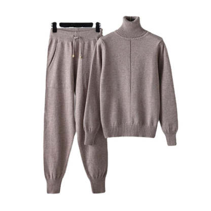 Casual Turtleneck 2 Piece Women's Sweater-Soco Hoodie