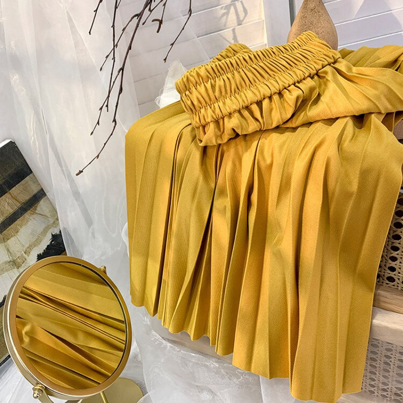 Korean Drape Pleated Long Skirt For Women-Soco Hoodie