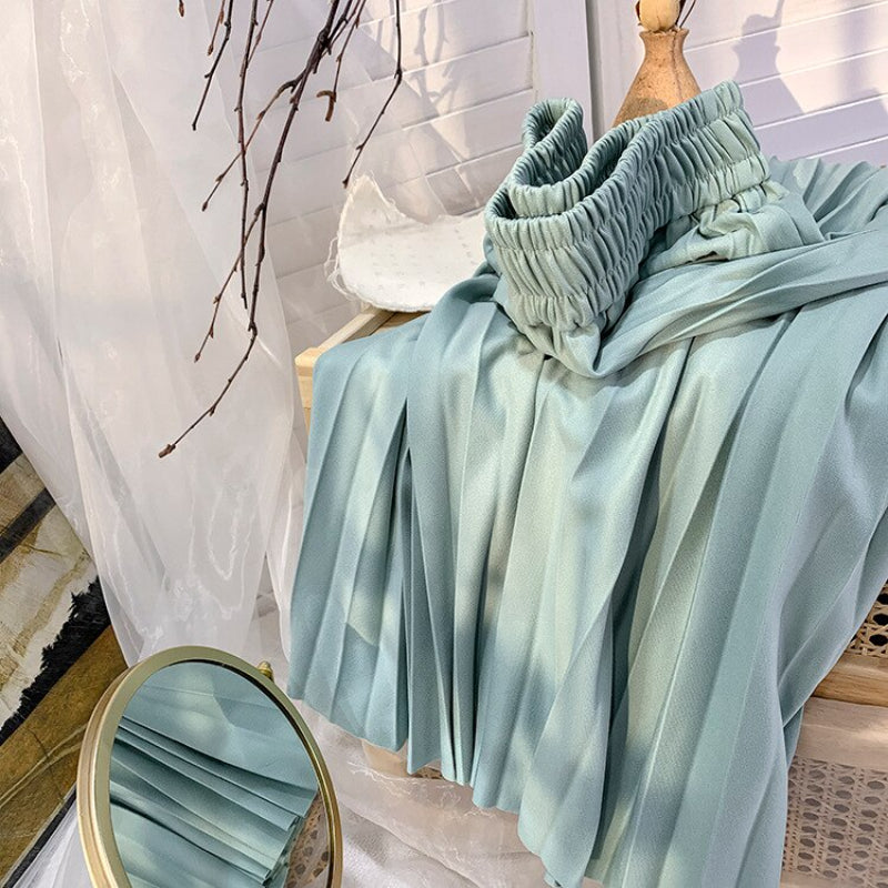 Korean Drape Pleated Long Skirt For Women-Soco Hoodie