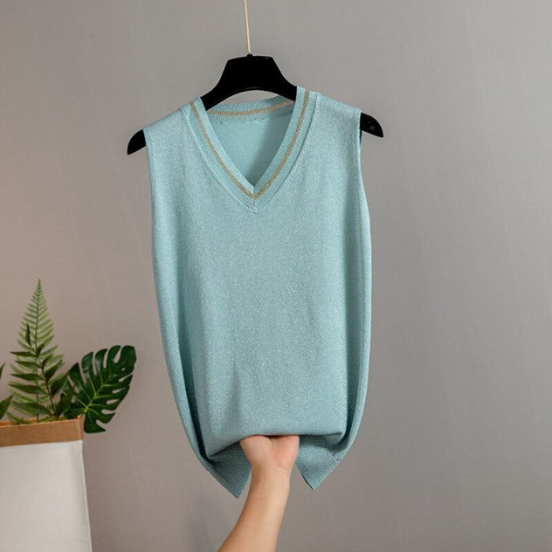 Women Silk V-Neck Camisole-Soco Hoodie