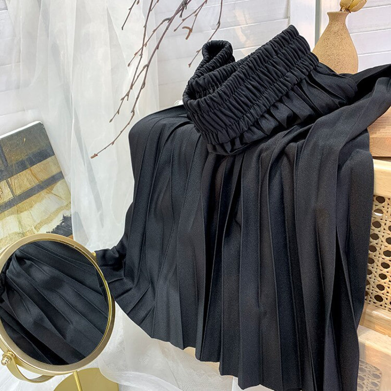 Korean Drape Pleated Long Skirt For Women-Soco Hoodie