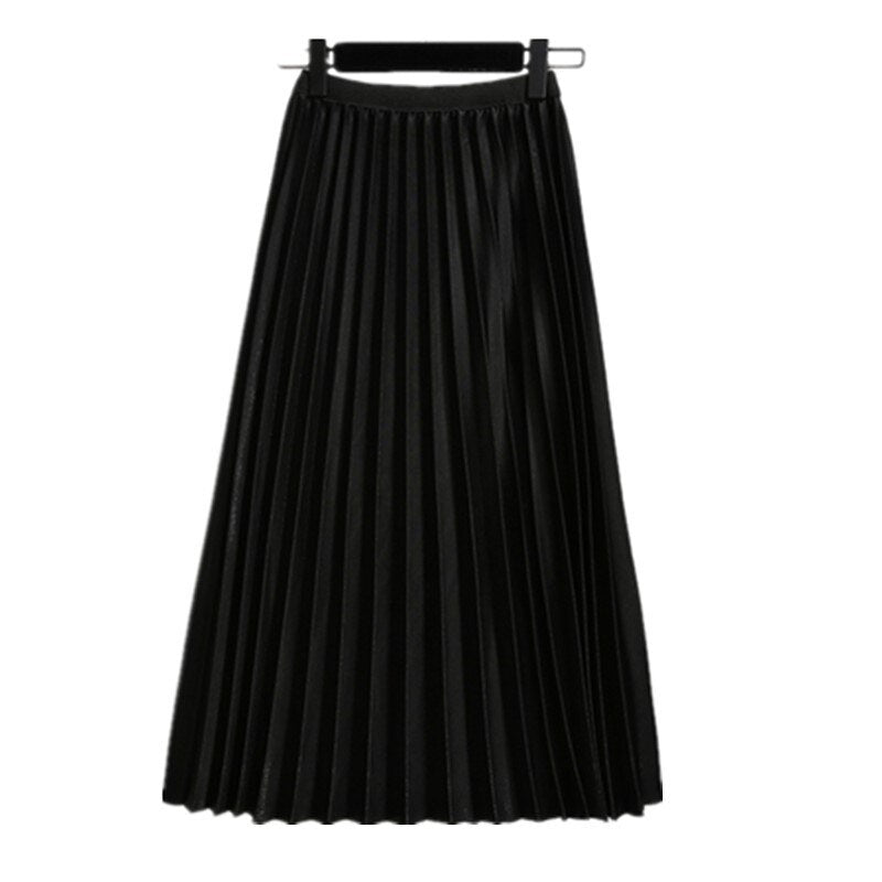 Retro Slim Pleated Mid-Length Skirt For Women-Soco Hoodie