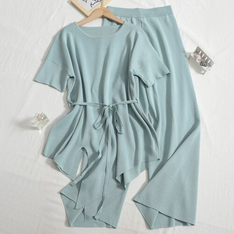 Women 2 Piece Korean Solid Set-Soco Hoodie