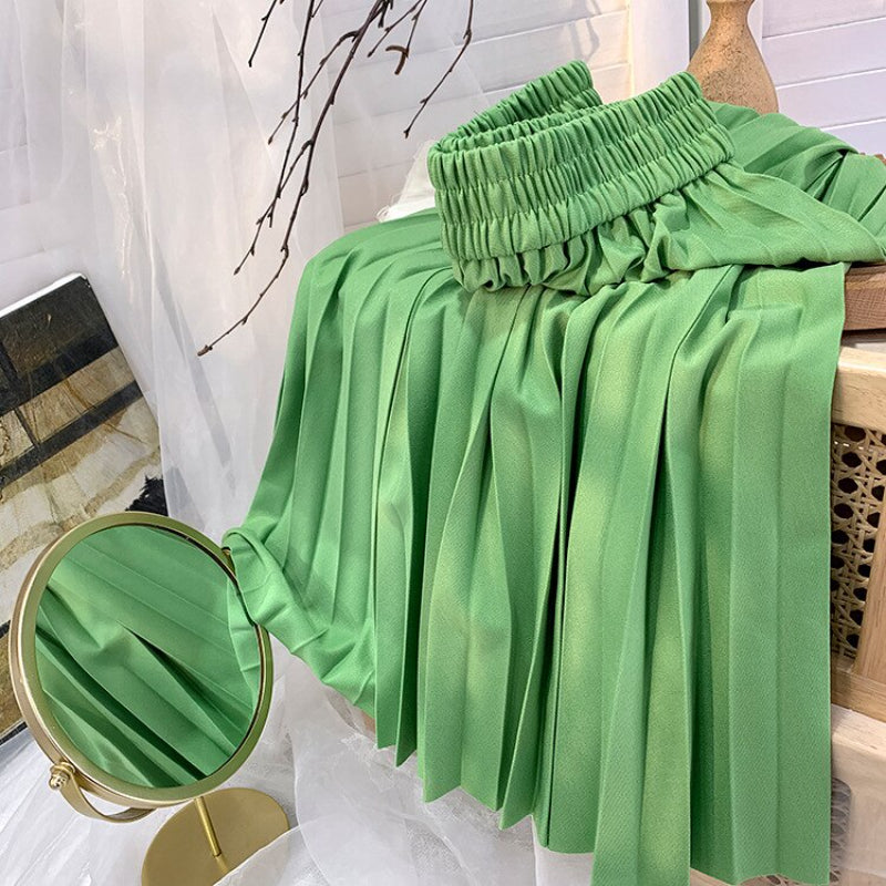 Korean Drape Pleated Long Skirt For Women-Soco Hoodie