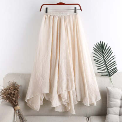 Solid Linen Fishtail Skirt For Women-Soco Hoodie