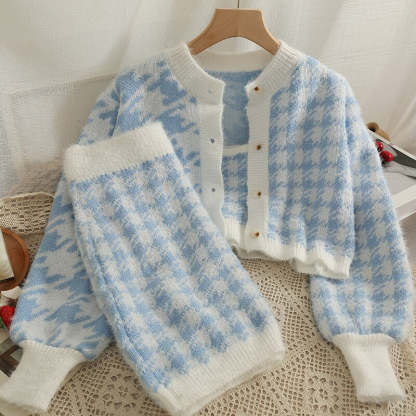 3 Piece Women's Long Sleeved Skirt Set-Soco Hoodie