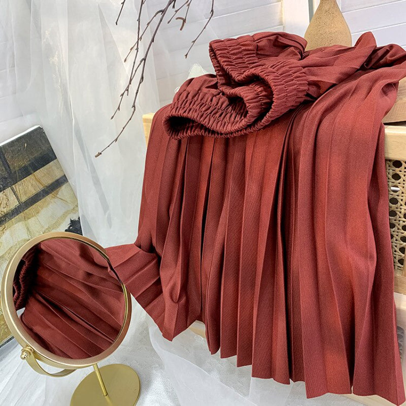 Korean Drape Pleated Long Skirt For Women-Soco Hoodie