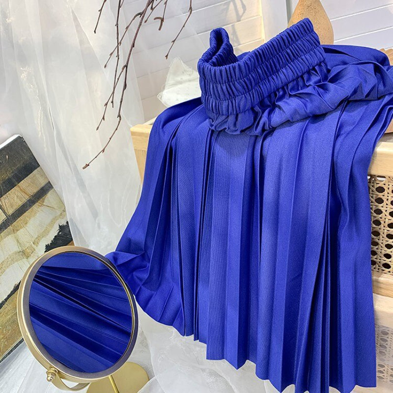 Korean Drape Pleated Long Skirt For Women-Soco Hoodie