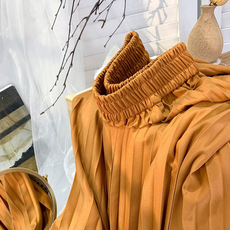 Korean Drape Pleated Long Skirt For Women-Soco Hoodie