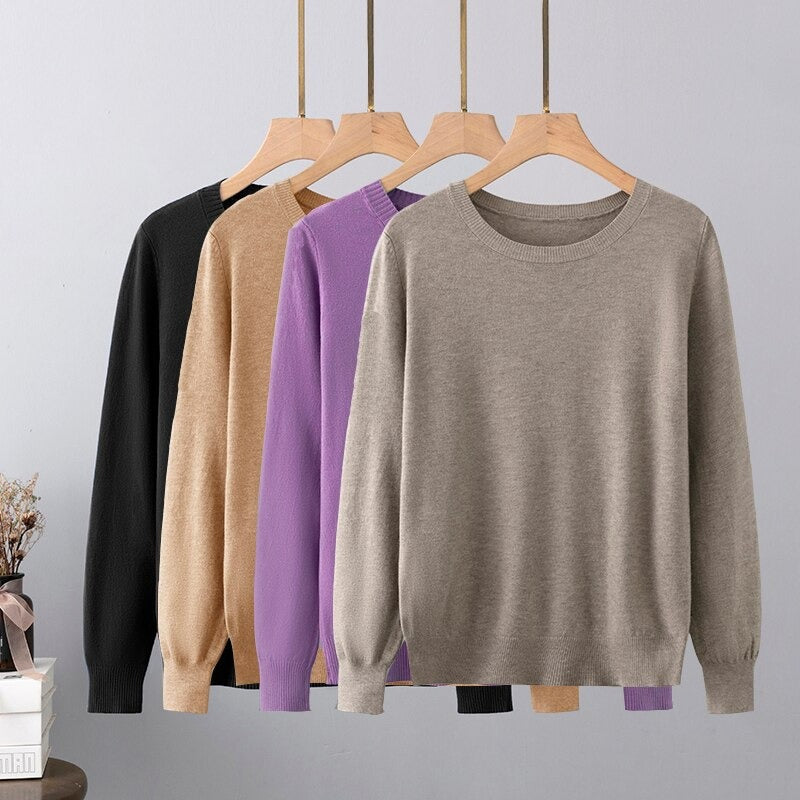 Warm Base Cashmere O-Neck Long-Sleeved Pullover-Soco Hoodie