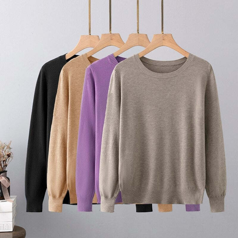 Warm Base Cashmere O-Neck Long-Sleeved Pullover-Soco Hoodie