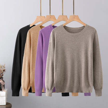 Warm Base Cashmere O-Neck Long-Sleeved Pullover-Soco Hoodie