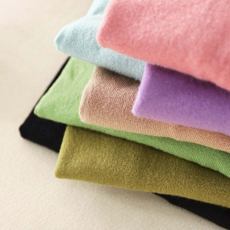 Mock Neck Basic Solid Long Sleeve Jumper For Women-Soco Hoodie