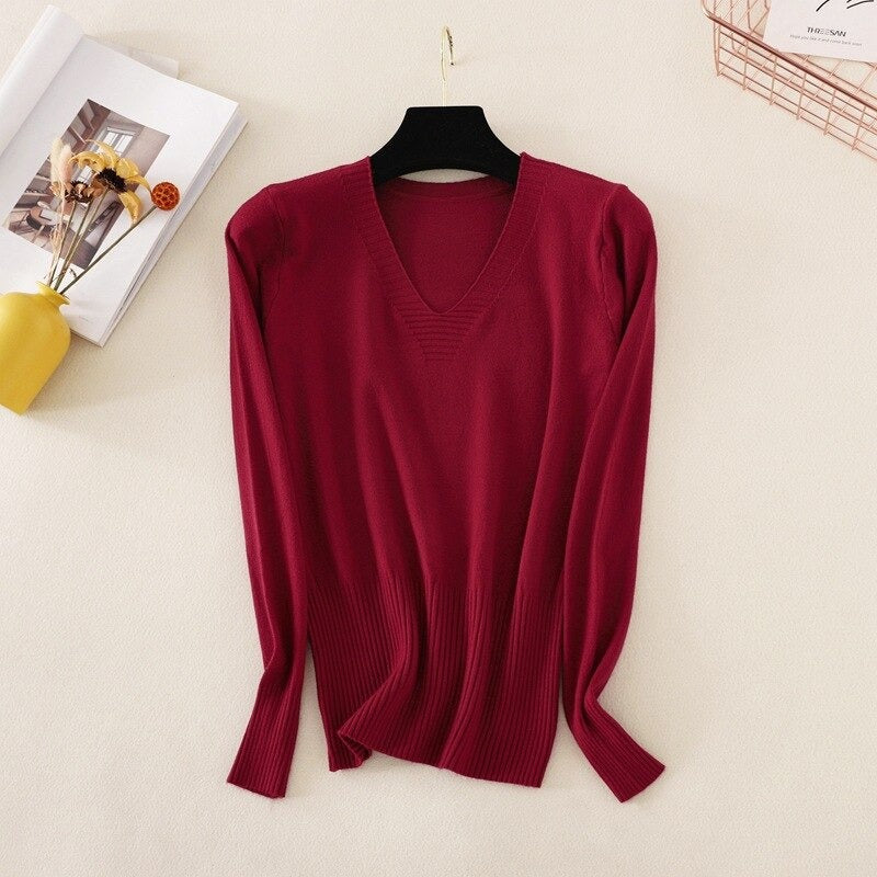 Knitted Long Sleeve Slim Pullover For Women-Soco Hoodie