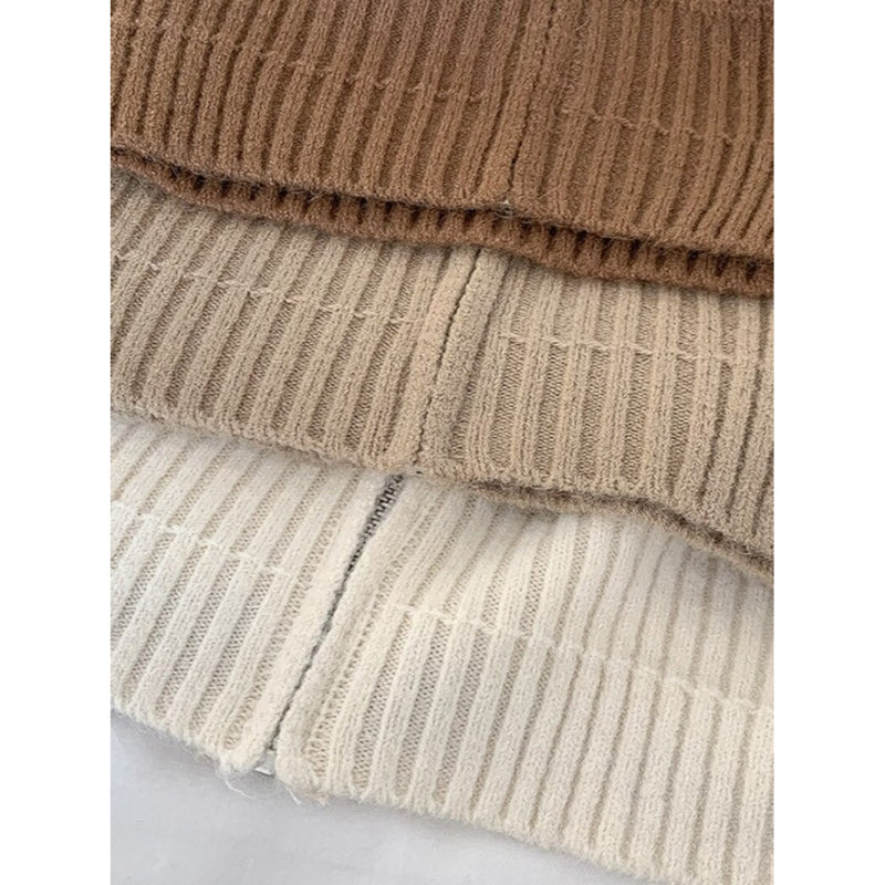 Loose Zipper Knitted Hooded Sweater Vest For Women-Soco Hoodie