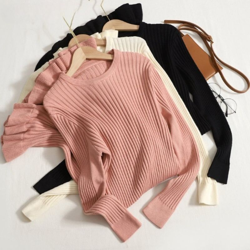 Long Sleeve A-line Knit Sweater Dress For Women-Soco Hoodie
