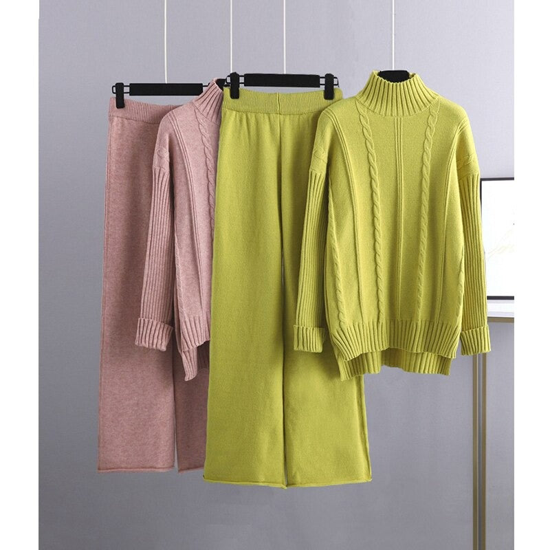 Warm Cashmere Sweater And Pants Sets For Women-Soco Hoodie